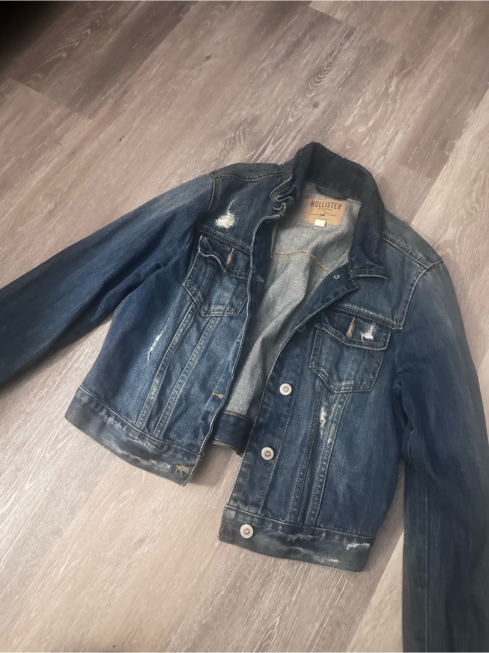 Hollister Leather Patch on Blue Denim Interior